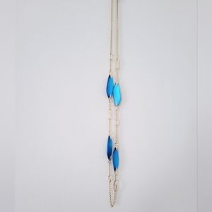 Alexis Bittar blue lucite station necklace
